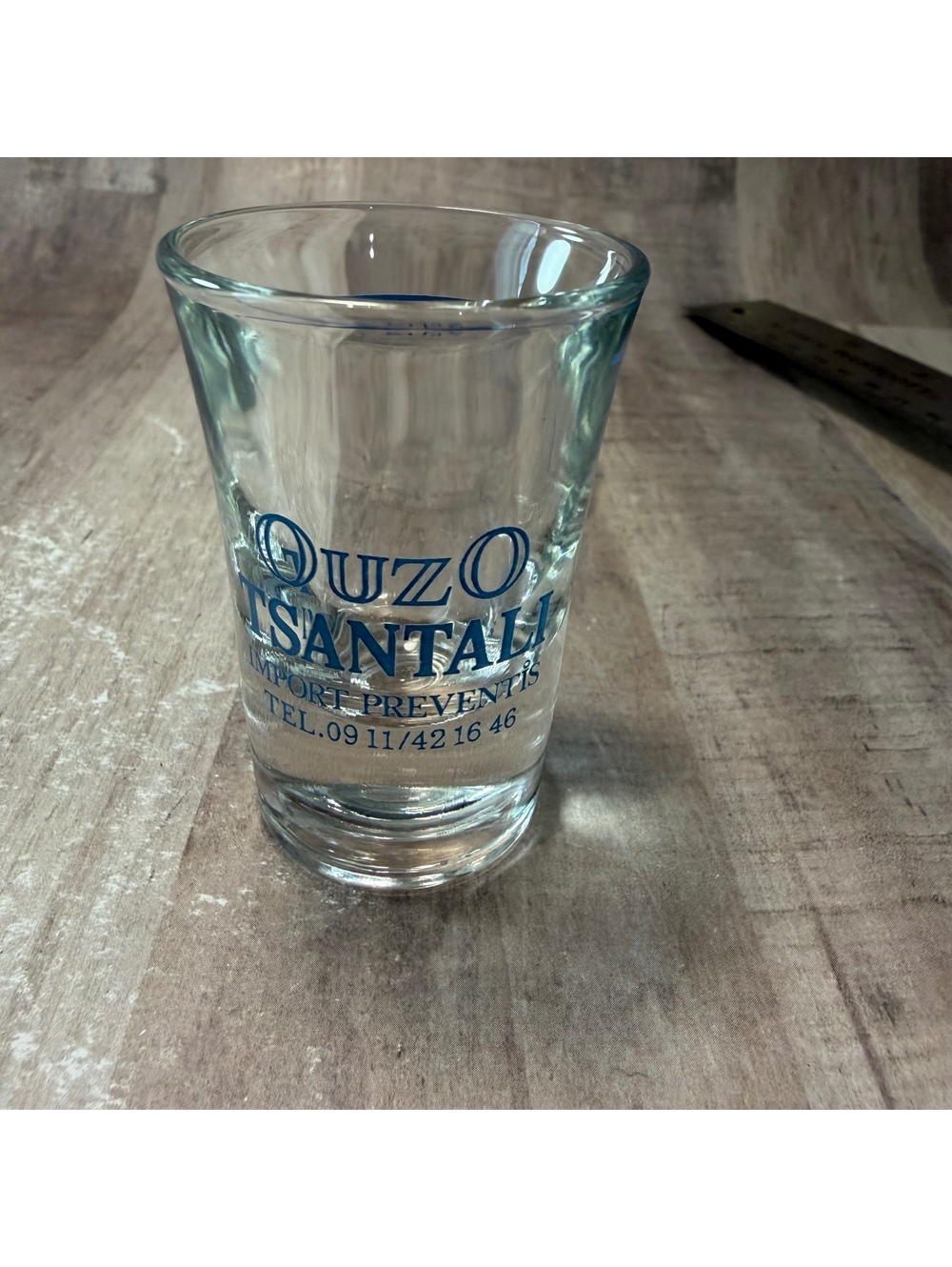 Ouzo Tsantali Shot Glass 2 clra 2.5" Tall OuzO Tsantali
